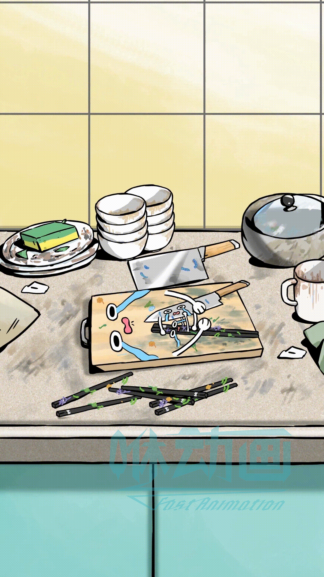 「咻动画」美的刀筷砧板除菌机产品动画短片（手绘风格MG动画）